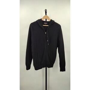 Quince Women Mongolian Cashmere Full-Zip Hoodie Black Sleeved Top XL